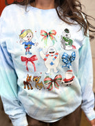 Retro Christmas Cartoon Graphic Tee-120 Long Sleeve Tops-Heathered Boho-Heathered Boho Boutique, Women's Fashion and Accessories in Palmetto, FL