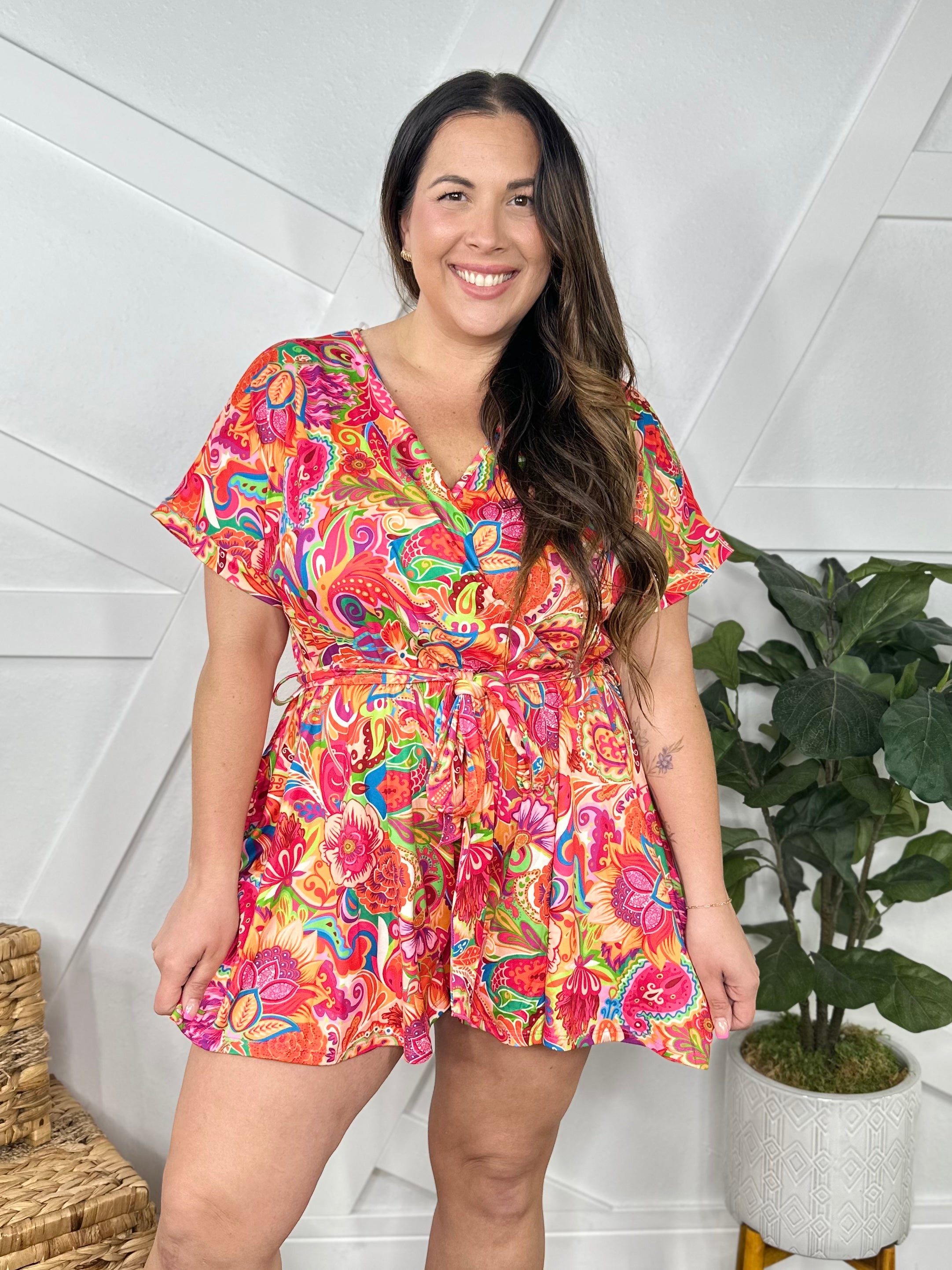 Pinky Promise Romper-230 Dresses/Jumpsuits/Rompers-HAPTICS-Heathered Boho Boutique, Women's Fashion and Accessories in Palmetto, FL