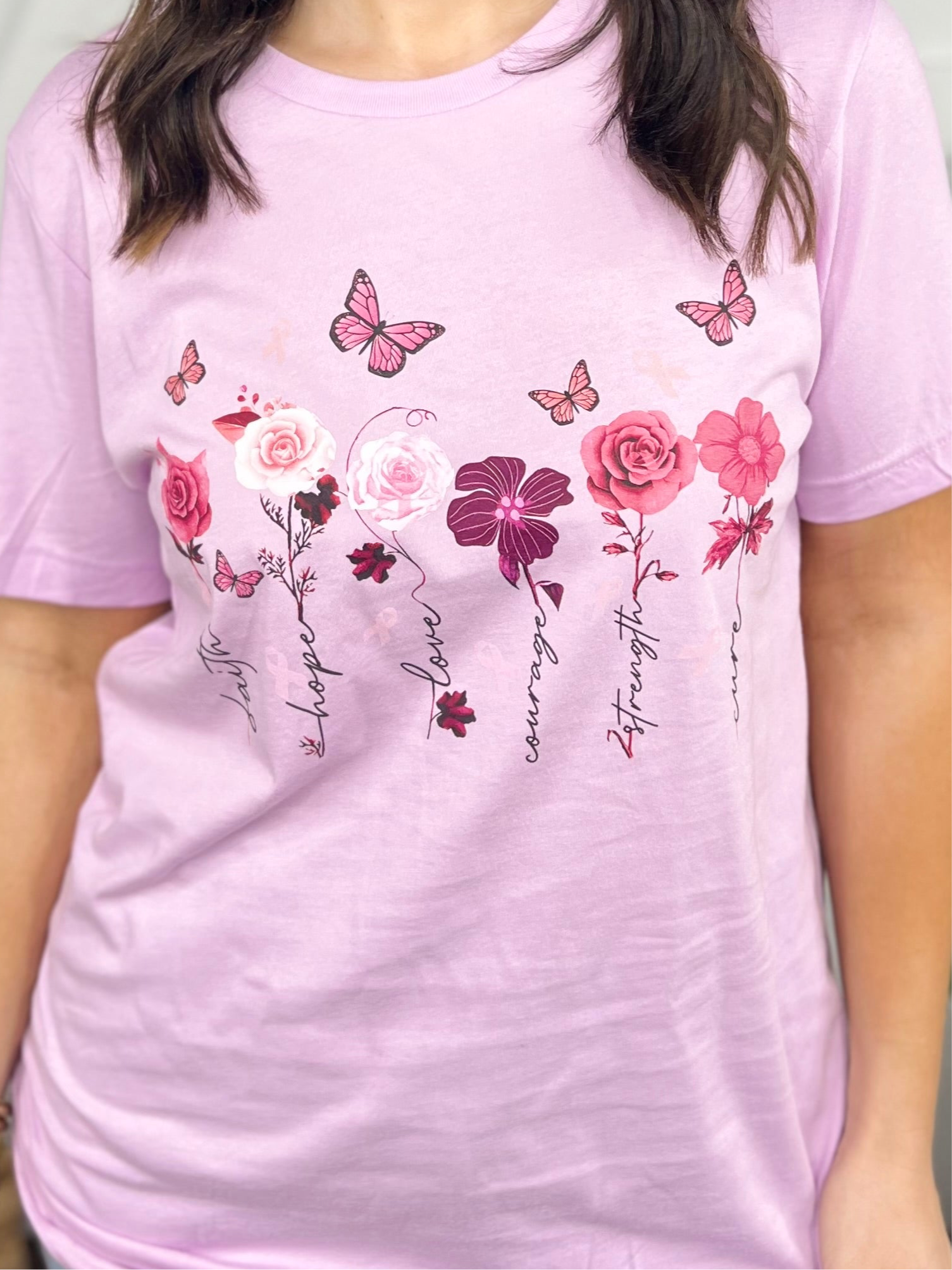 BCA Butterfly Garden Graphic Tee - LIlac-130 Graphic Tees-Heathered Boho-Heathered Boho Boutique, Women's Fashion and Accessories in Palmetto, FL