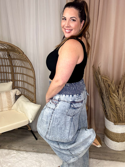 Just Vibing Wide Pants-150 PANTS-Oli & Hali-Heathered Boho Boutique, Women's Fashion and Accessories in Palmetto, FL