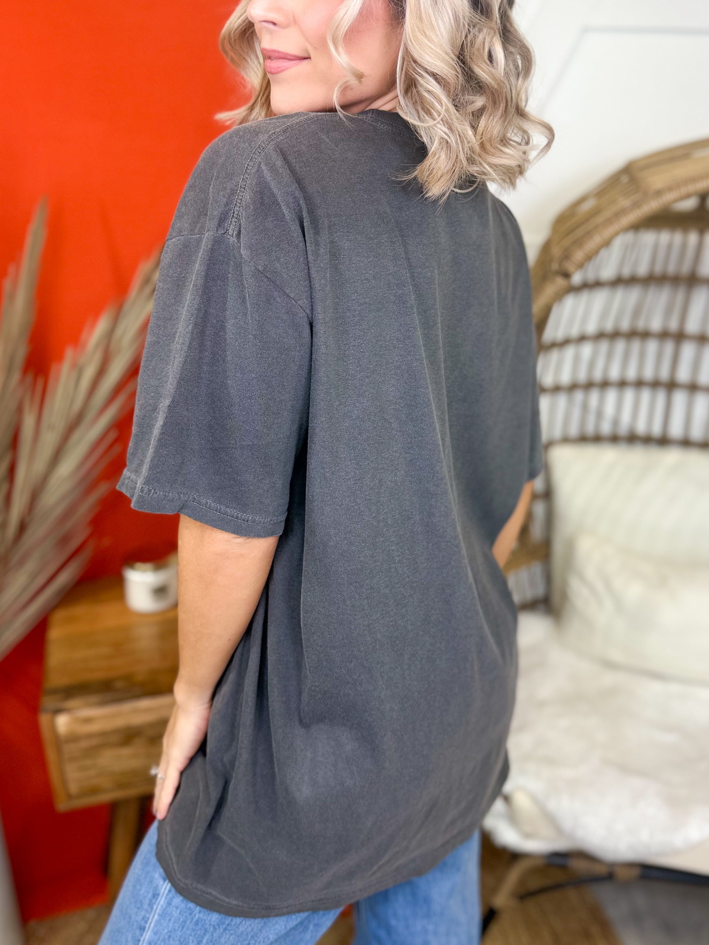I Asked Myself Graphic Tee-130 Graphic Tees-Heathered Boho-Heathered Boho Boutique, Women's Fashion and Accessories in Palmetto, FL