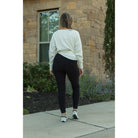 RESTOCK: Black FLEECE Full Length Leggings with Pockets-180 LEGGINGS-JuliaRoseWholesale-Heathered Boho Boutique, Women's Fashion and Accessories in Palmetto, FL