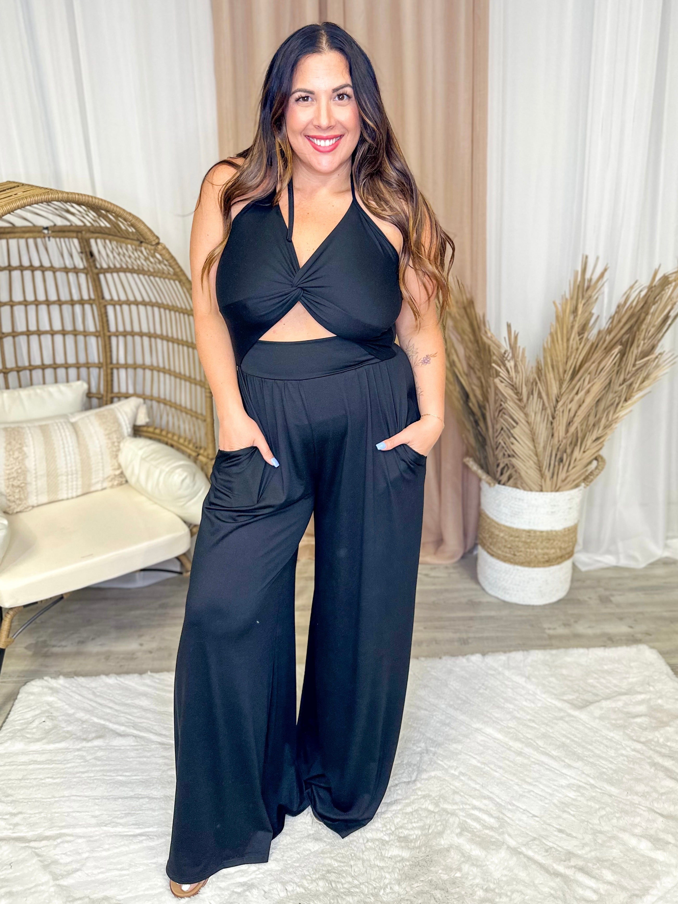 Black Fantasy Romper-230 Dresses/Jumpsuits/Rompers-Eldridge-Heathered Boho Boutique, Women's Fashion and Accessories in Palmetto, FL