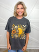 Boho Floral Sun Graphic Tee-130 Graphic Tees-Heathered Boho-Heathered Boho Boutique, Women's Fashion and Accessories in Palmetto, FL
