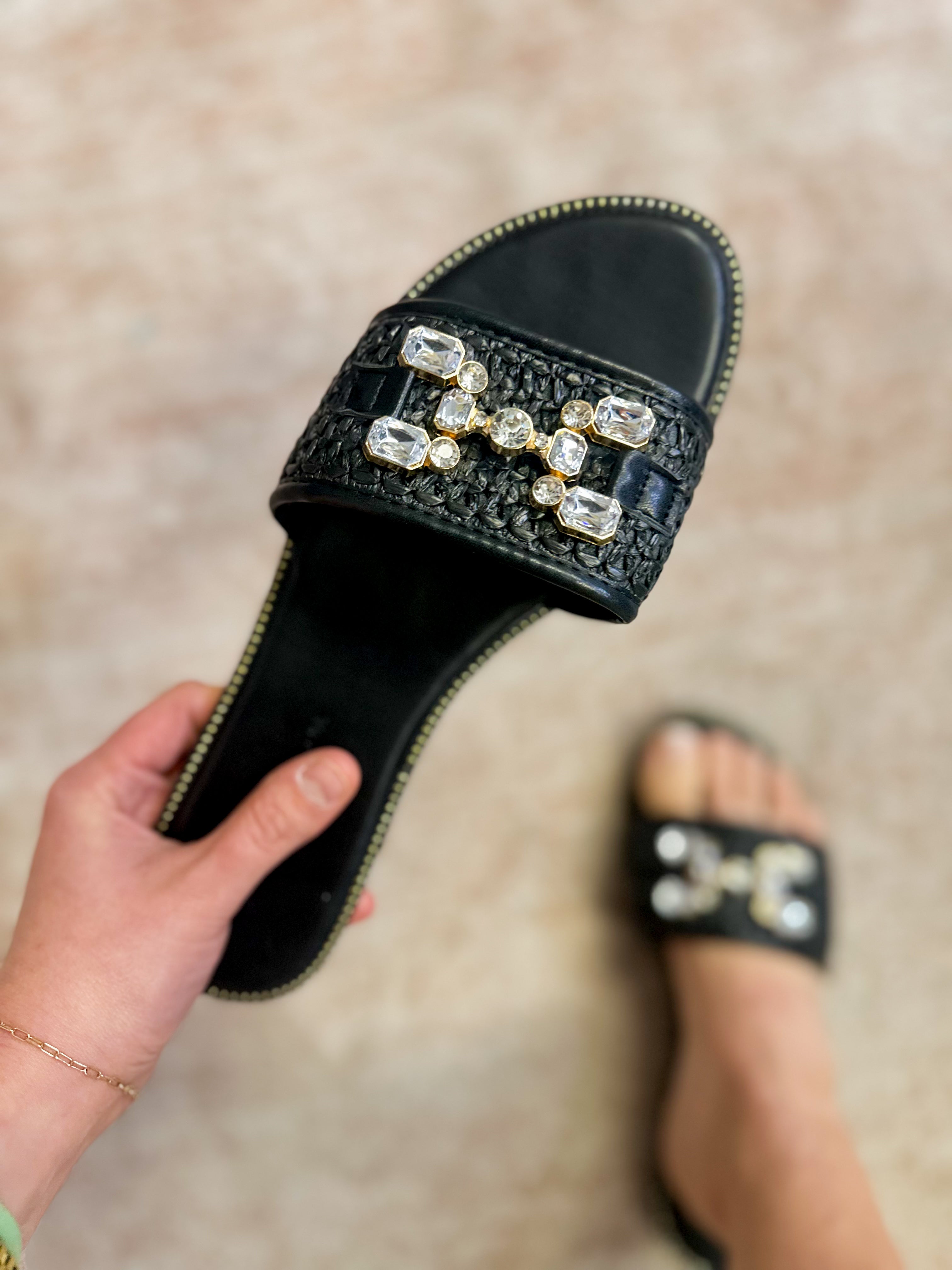 Crista Sandals - Black Raffia-350 Shoes-Legend Footwear-Heathered Boho Boutique, Women's Fashion and Accessories in Palmetto, FL