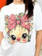Kids Little Reindeer Graphic Tee-130 Graphic Tees-Heathered Boho-Heathered Boho Boutique, Women's Fashion and Accessories in Palmetto, FL