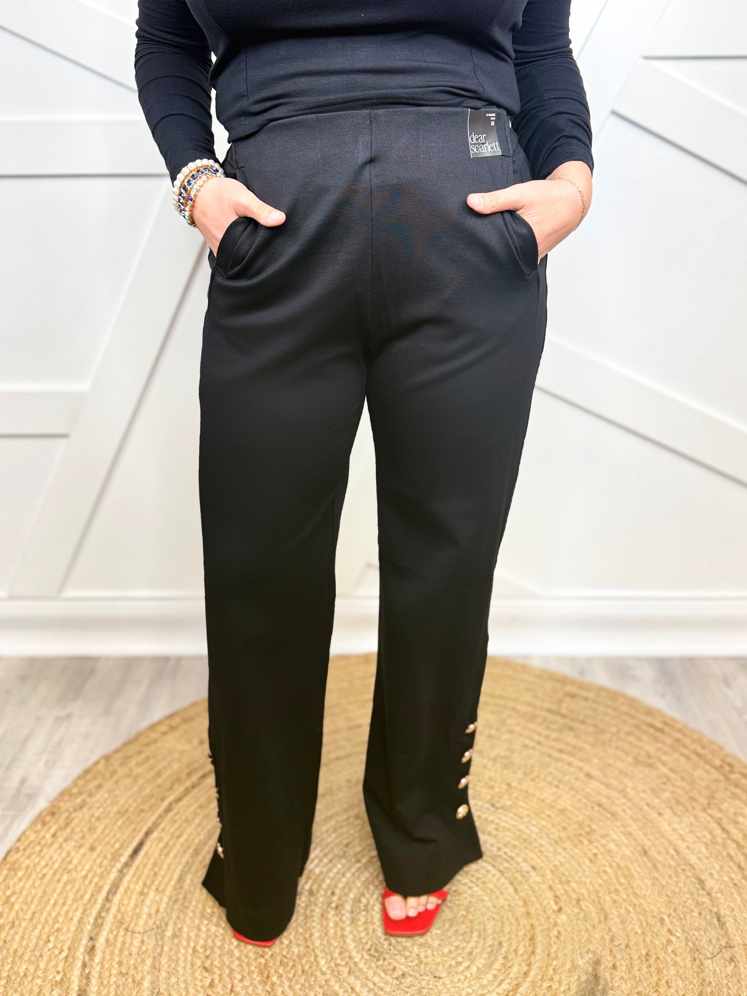 Restock: Gala Pants - Black-150 PANTS-DEAR SCARLETT-Heathered Boho Boutique, Women's Fashion and Accessories in Palmetto, FL
