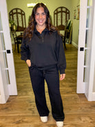 Victory Quarter Zip Pullover-120 LONG SLEEVE TOPS-RAE MODE-Heathered Boho Boutique, Women's Fashion and Accessories in Palmetto, FL
