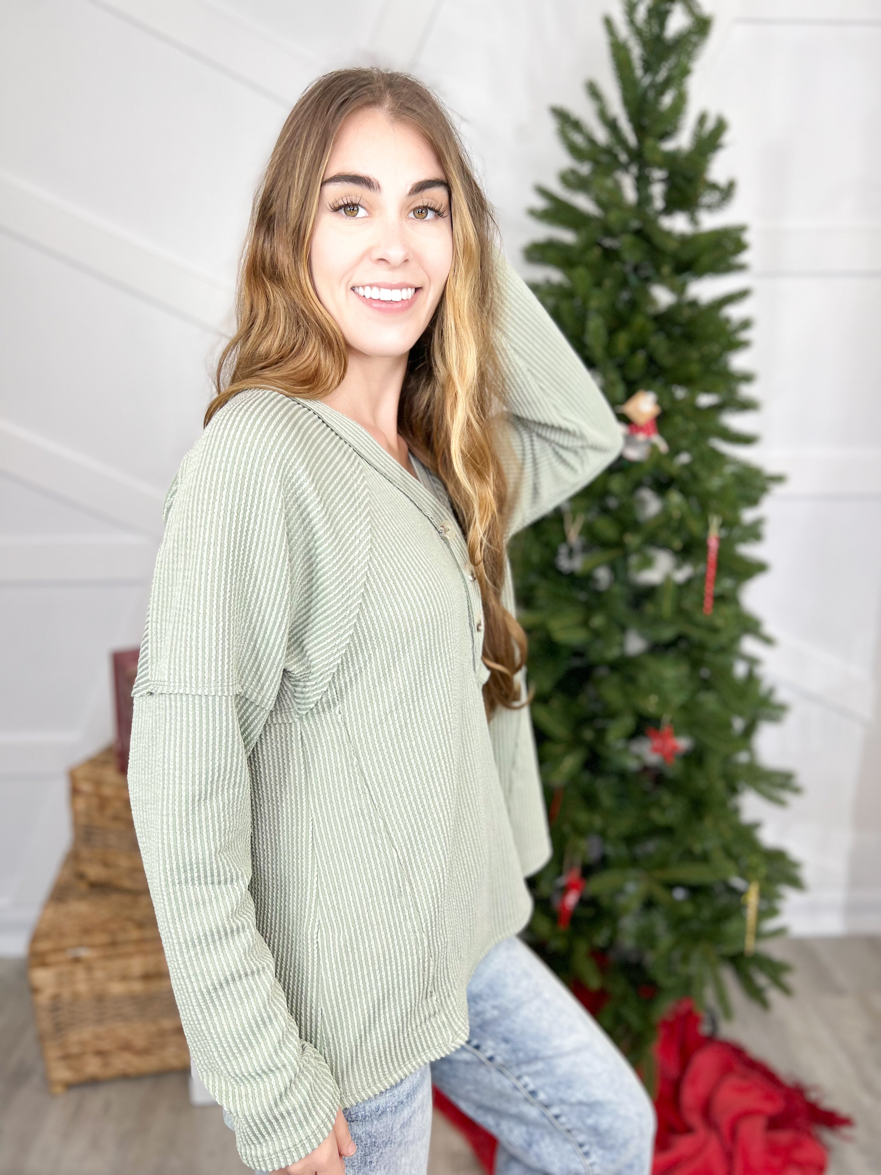 Ready to Fly Top-120 Long Sleeve Tops-Andree by Unit-Heathered Boho Boutique, Women's Fashion and Accessories in Palmetto, FL