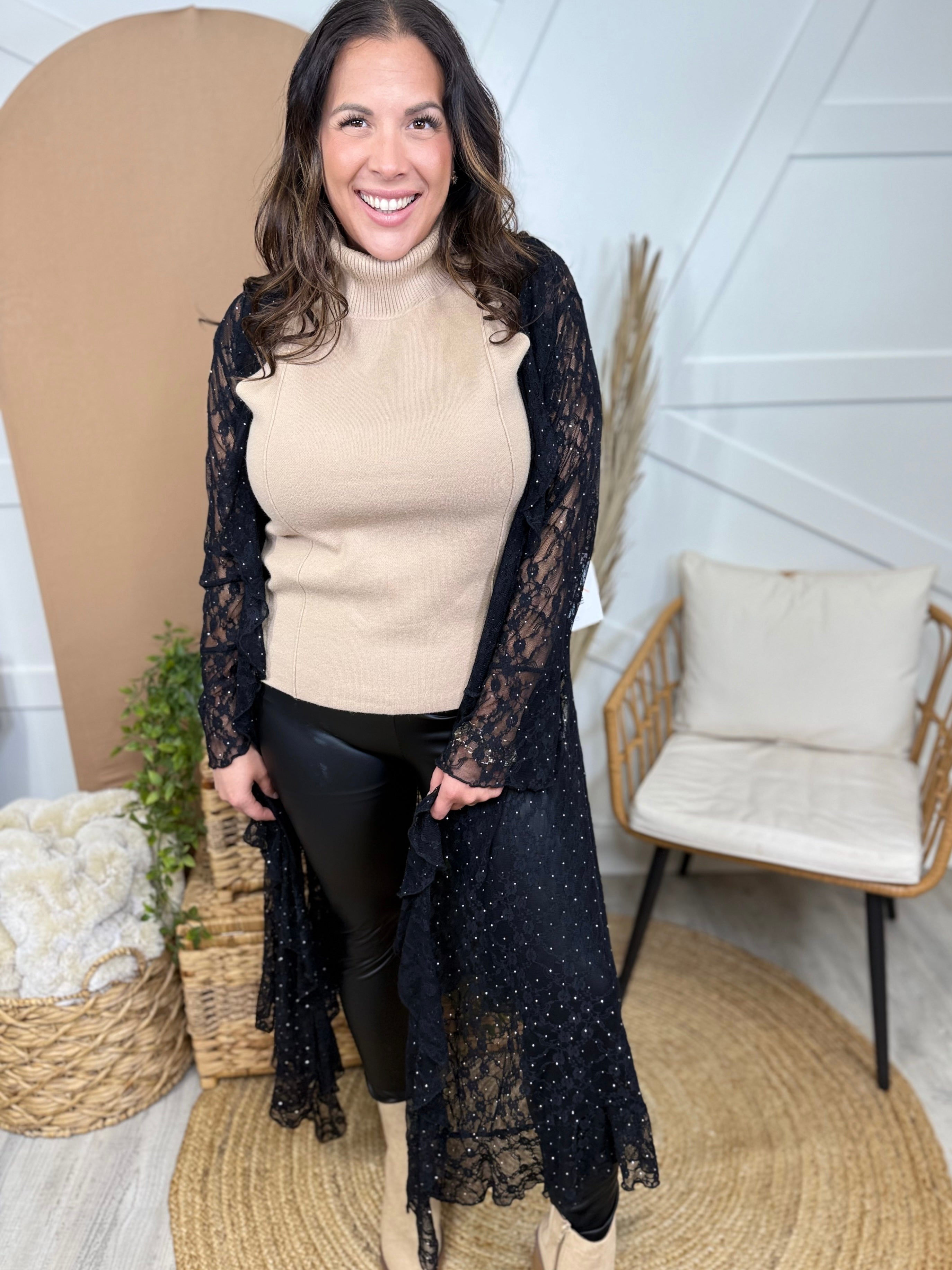 Give Grace Turtleneck Top-110 SHORT SLEEVE TOP-WHITE BIRCH-Heathered Boho Boutique, Women's Fashion and Accessories in Palmetto, FL