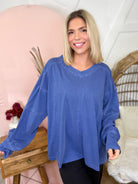 Restock: Ballpark Long Sleeve Top-120 Long Sleeve Tops-RAE MODE-Heathered Boho Boutique, Women's Fashion and Accessories in Palmetto, FL