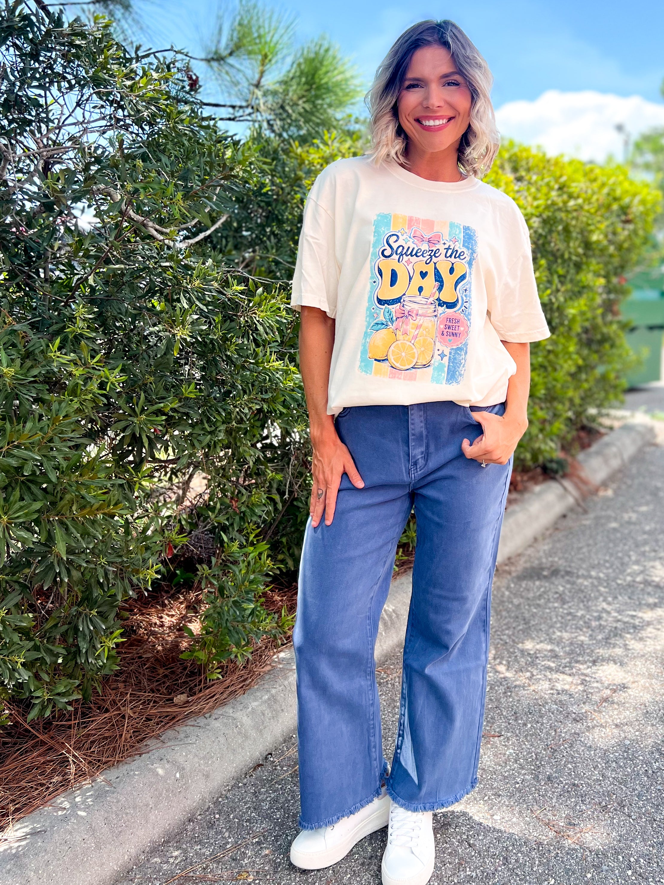 Bayside Cropped Denim Jeans-190 JEANS-ZENANA-Heathered Boho Boutique, Women's Fashion and Accessories in Palmetto, FL