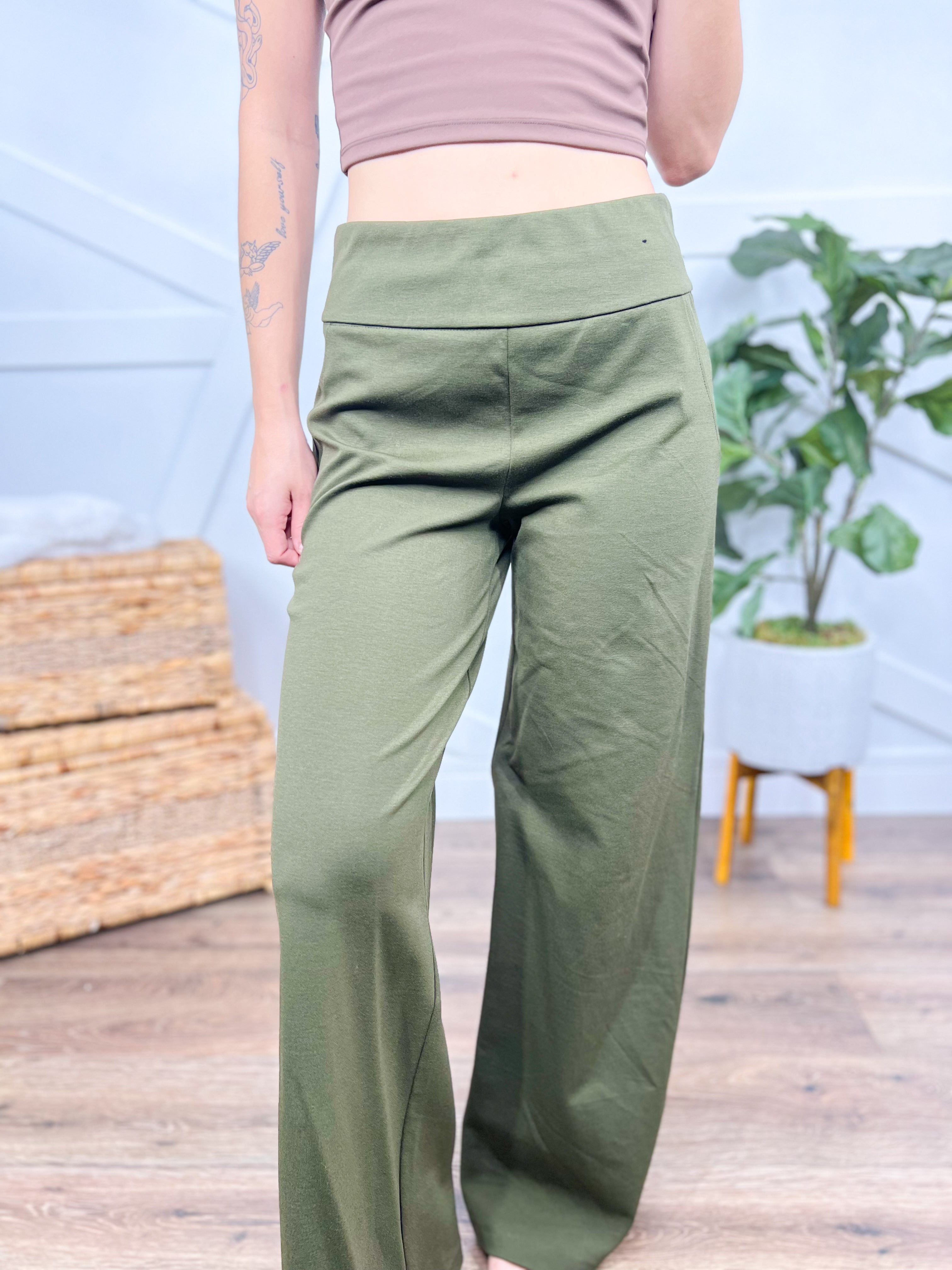 Out of the Office Pants - Olive-150 PANTS-DEAR SCARLETT-Heathered Boho Boutique, Women's Fashion and Accessories in Palmetto, FL