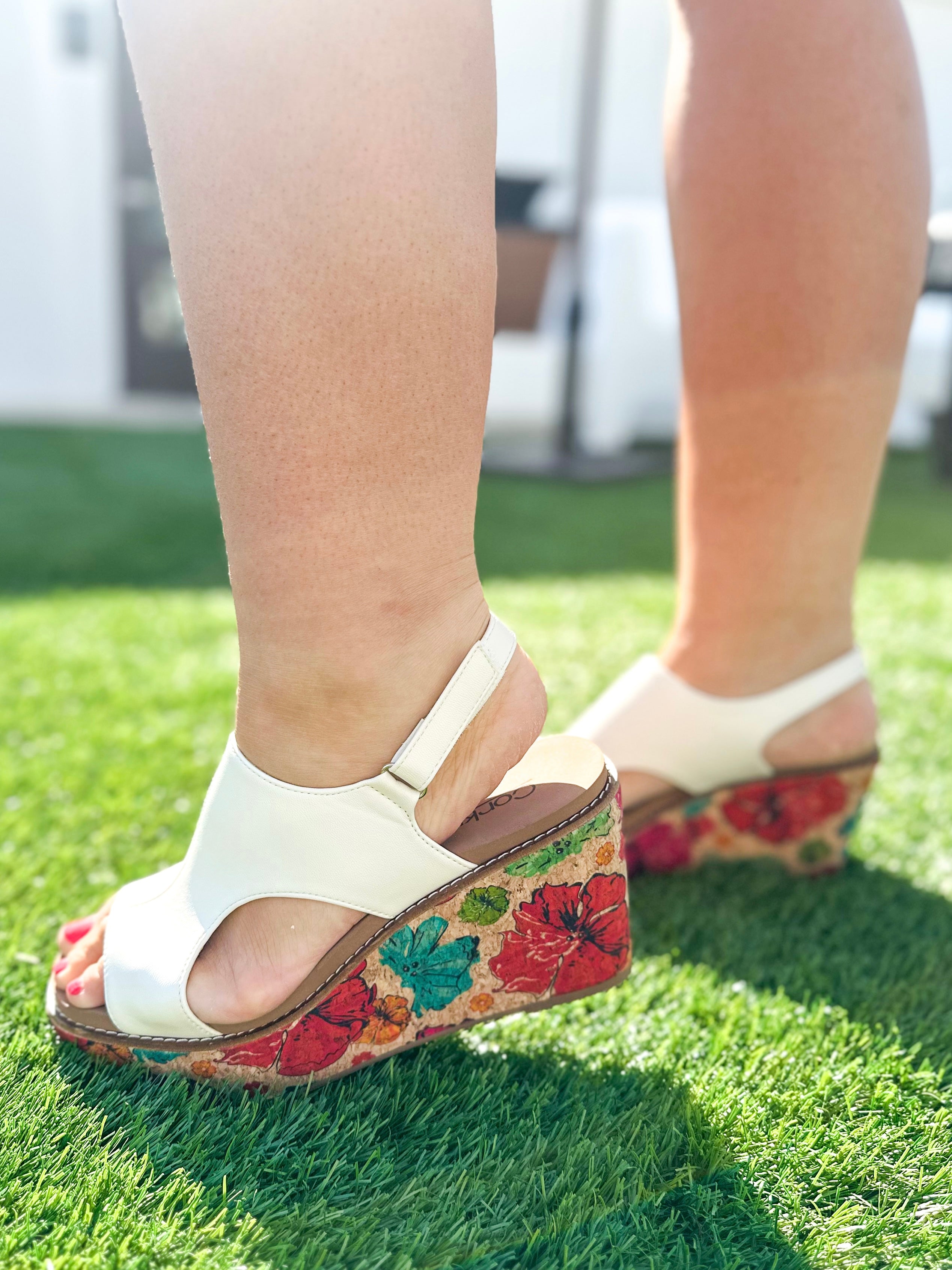 Freddie Wedges - White-350 Shoes-Corkys-Heathered Boho Boutique, Women's Fashion and Accessories in Palmetto, FL