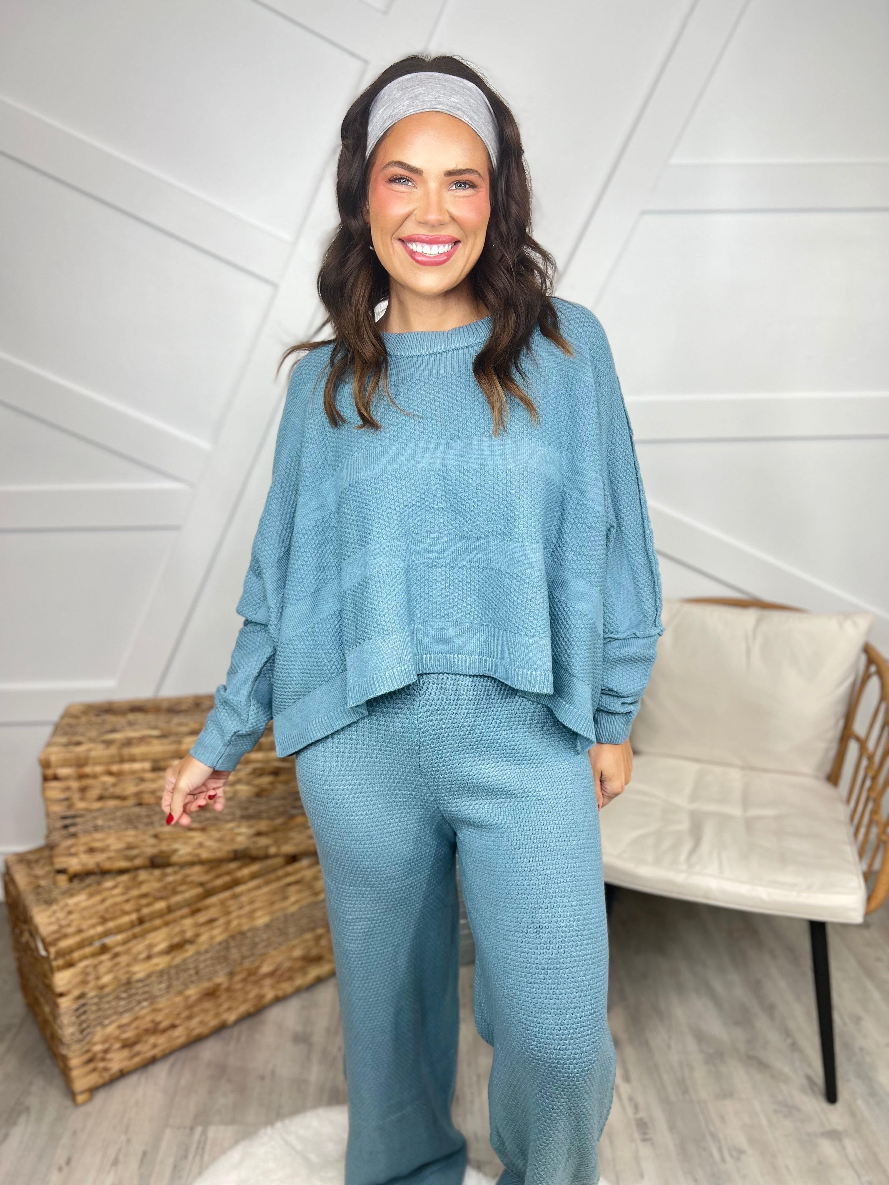 RESTOCK: Coastline Sweater Set-240 Activewear/Sets-Rae Mode-Heathered Boho Boutique, Women's Fashion and Accessories in Palmetto, FL