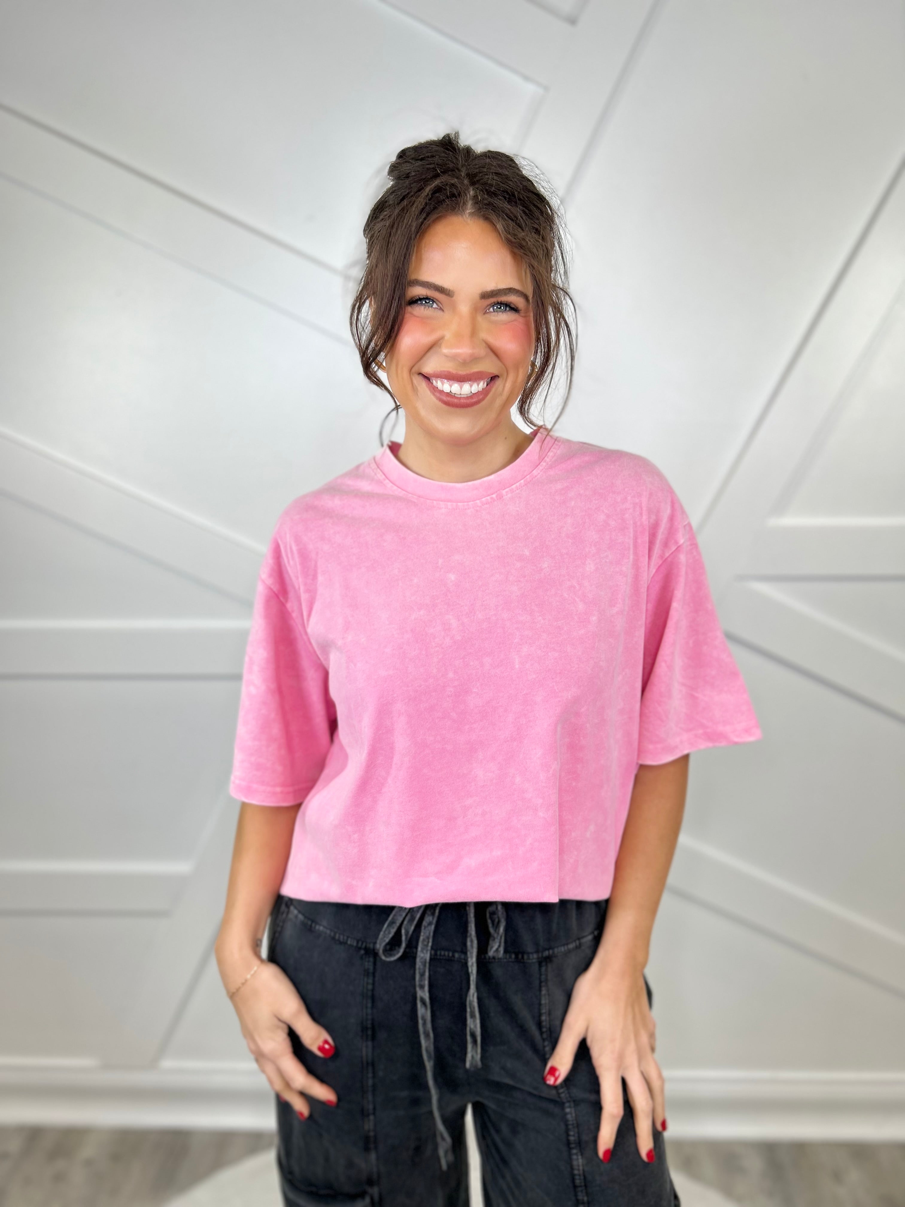 Go To Top-110 SHORT SLEEVE TOP-Sol-Heathered Boho Boutique, Women's Fashion and Accessories in Palmetto, FL