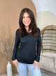 Gotta Have It V-Neck Top-120 LONG SLEEVE TOPS-ZENANA-Heathered Boho Boutique, Women's Fashion and Accessories in Palmetto, FL