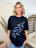 Distressed Bats Graphic Tee-130 Graphic Tees-Heathered Boho-Heathered Boho Boutique, Women's Fashion and Accessories in Palmetto, FL