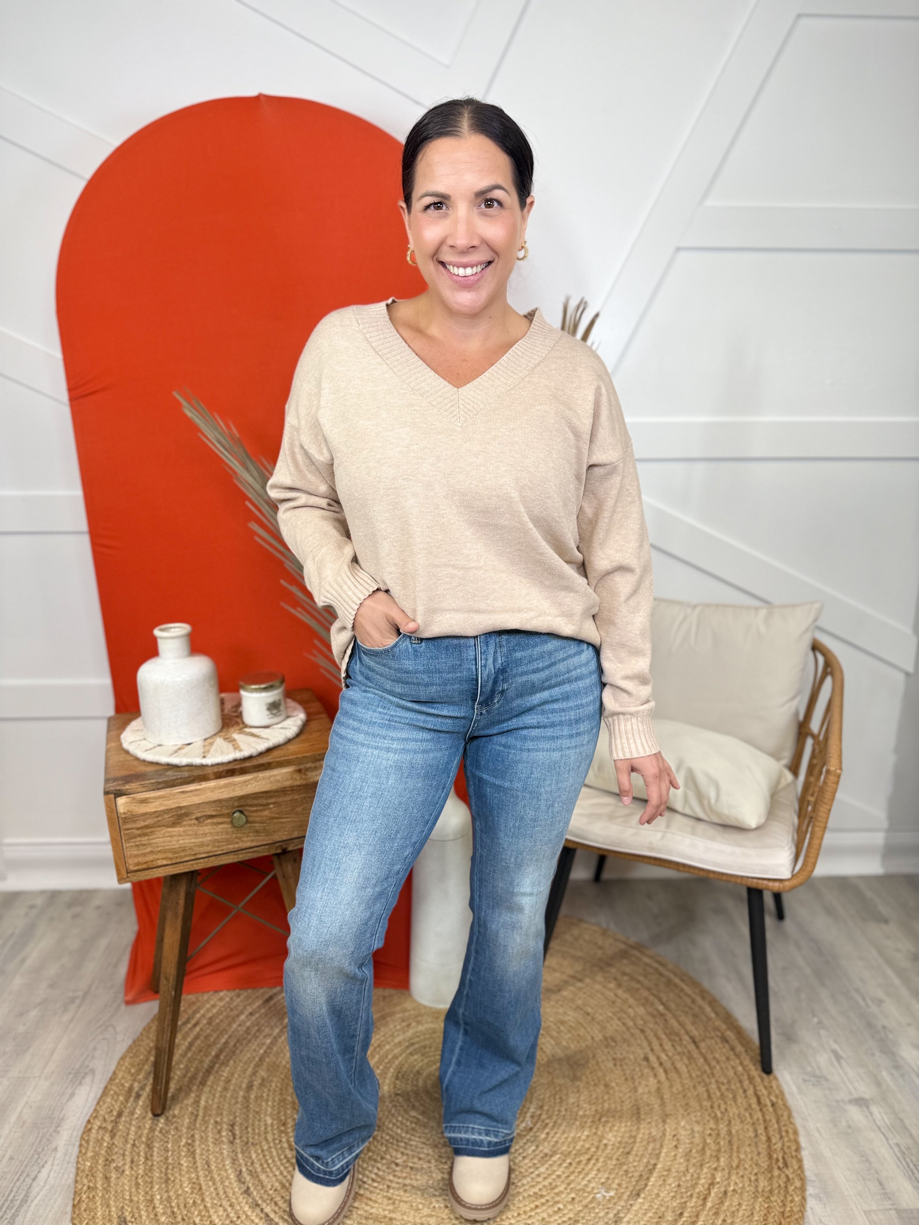 Cozy Retreat Sweater-125 SWEATER-LUMIERE-Heathered Boho Boutique, Women's Fashion and Accessories in Palmetto, FL