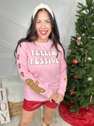 Feelin' Festive Sweatshirt-120 Long Sleeve Tops-Southern Grace-Heathered Boho Boutique, Women's Fashion and Accessories in Palmetto, FL