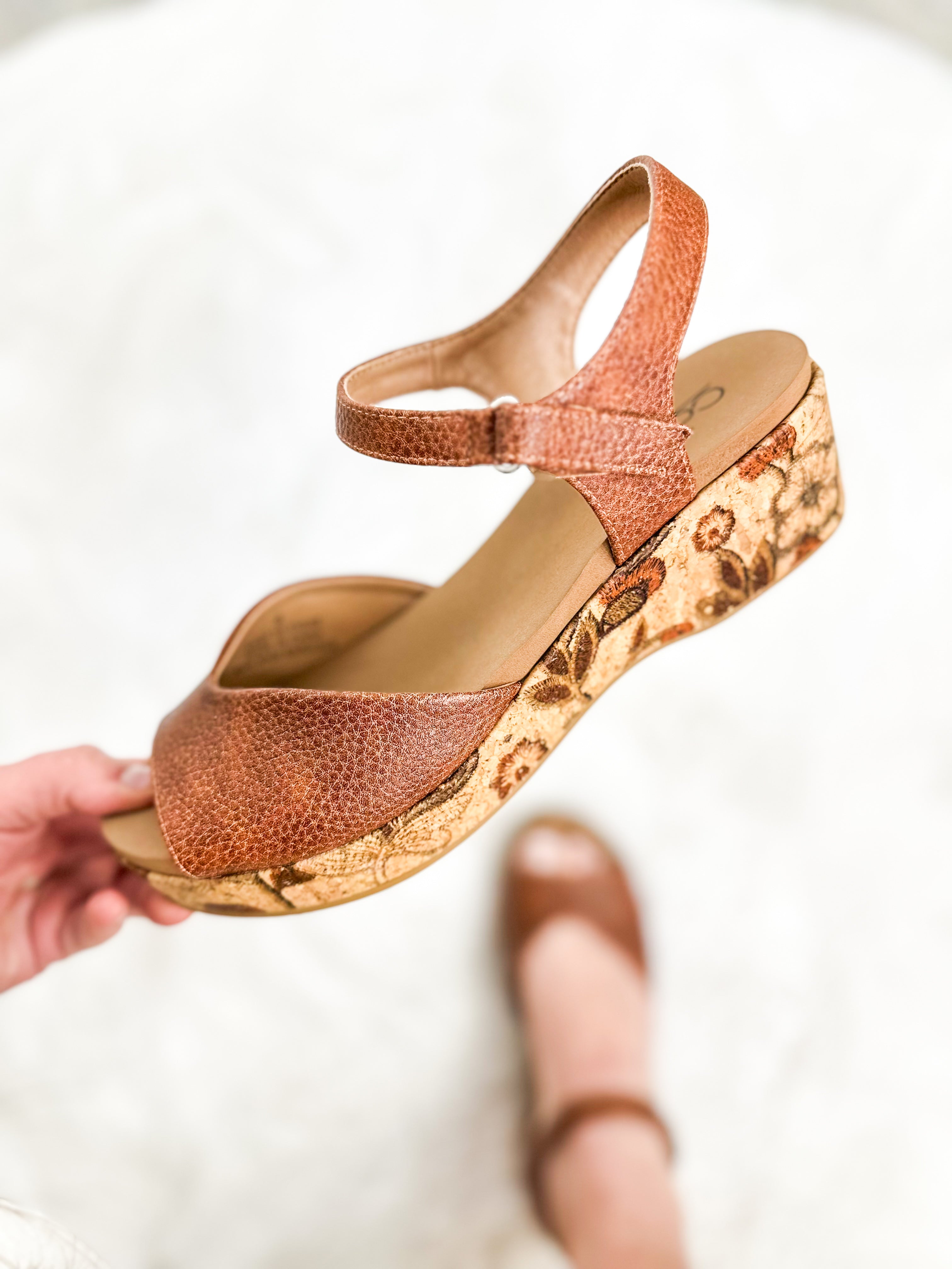 Meet Ya There Platform Wedges - Cognac-350 Shoes-Corkys-Heathered Boho Boutique, Women's Fashion and Accessories in Palmetto, FL