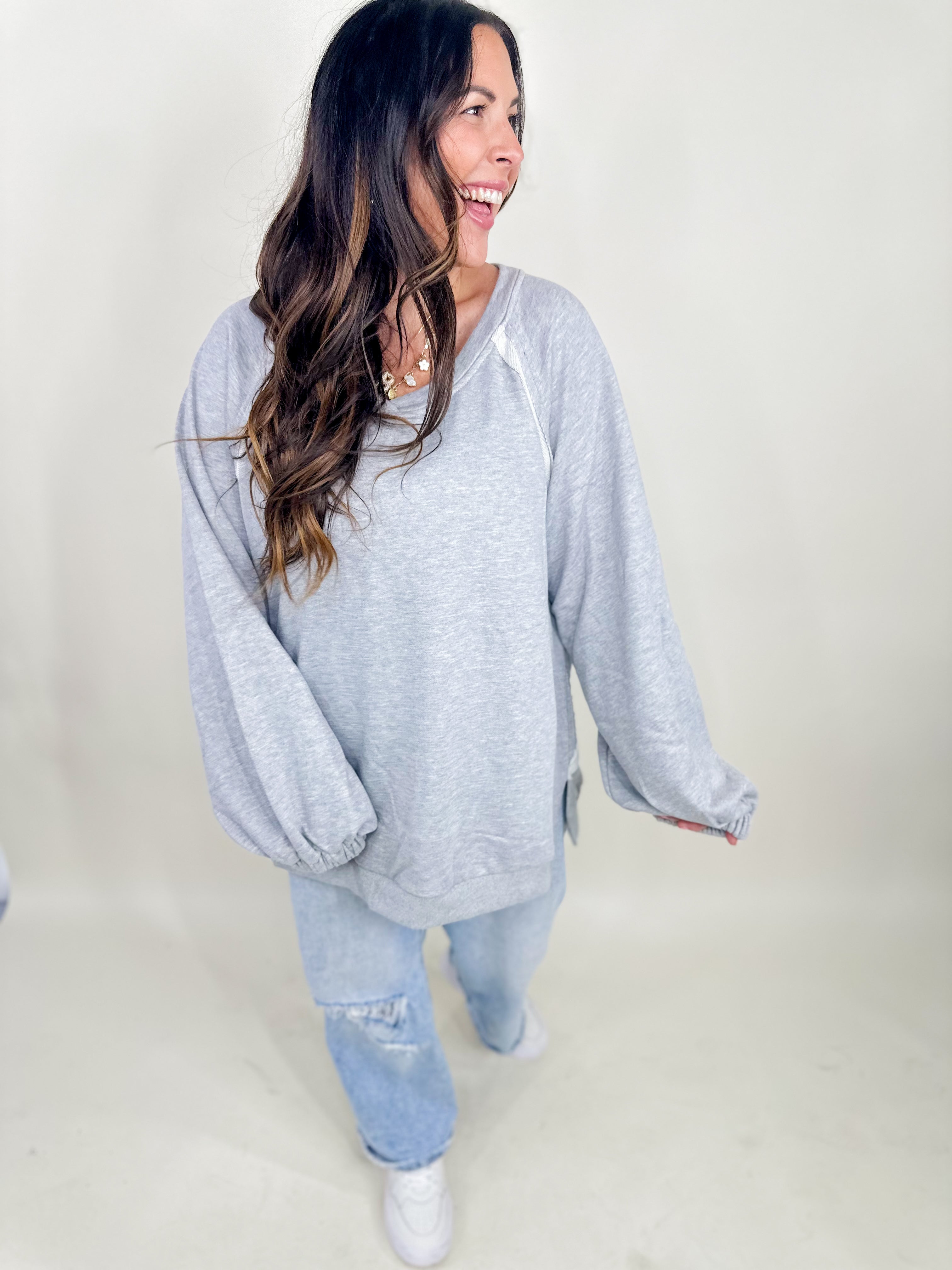 RESTOCK : Got Your Back Long Sleeve Top-120 Long Sleeve Tops-Pol-Heathered Boho Boutique, Women's Fashion and Accessories in Palmetto, FL