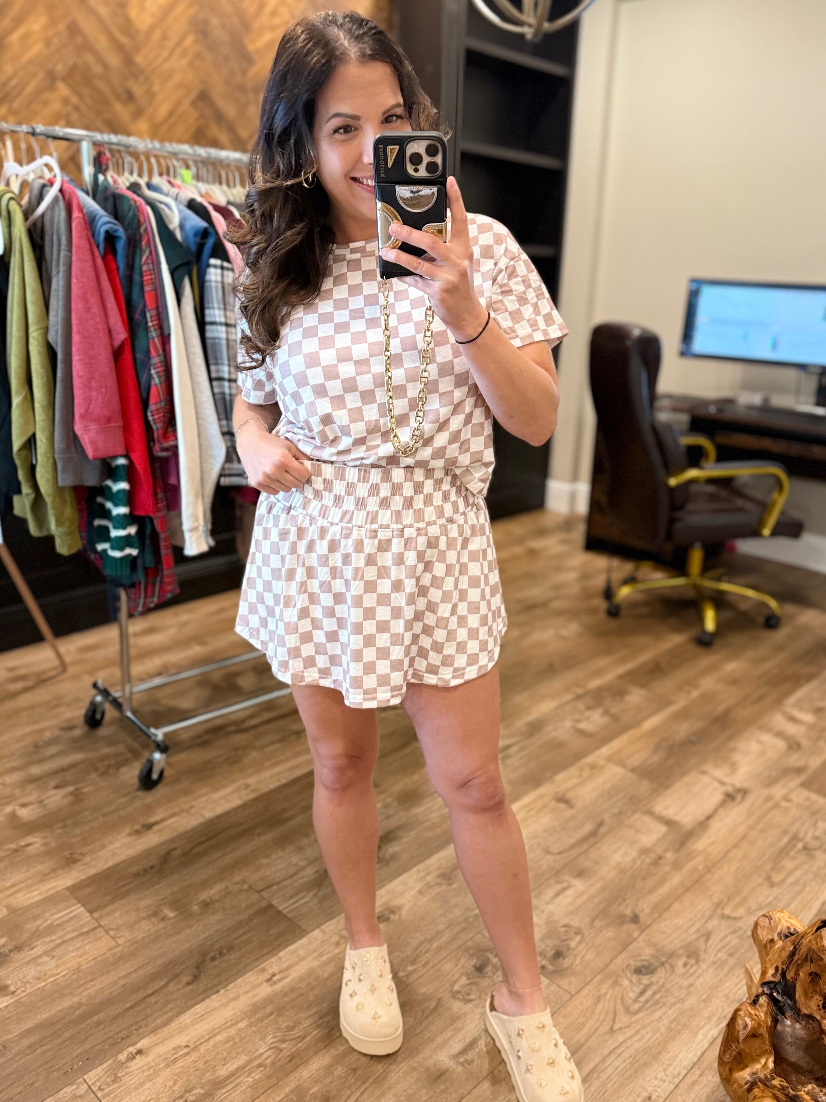 Checkmate Set-240 ACTIVEWEAR/SETS-LA Society-Heathered Boho Boutique, Women's Fashion and Accessories in Palmetto, FL