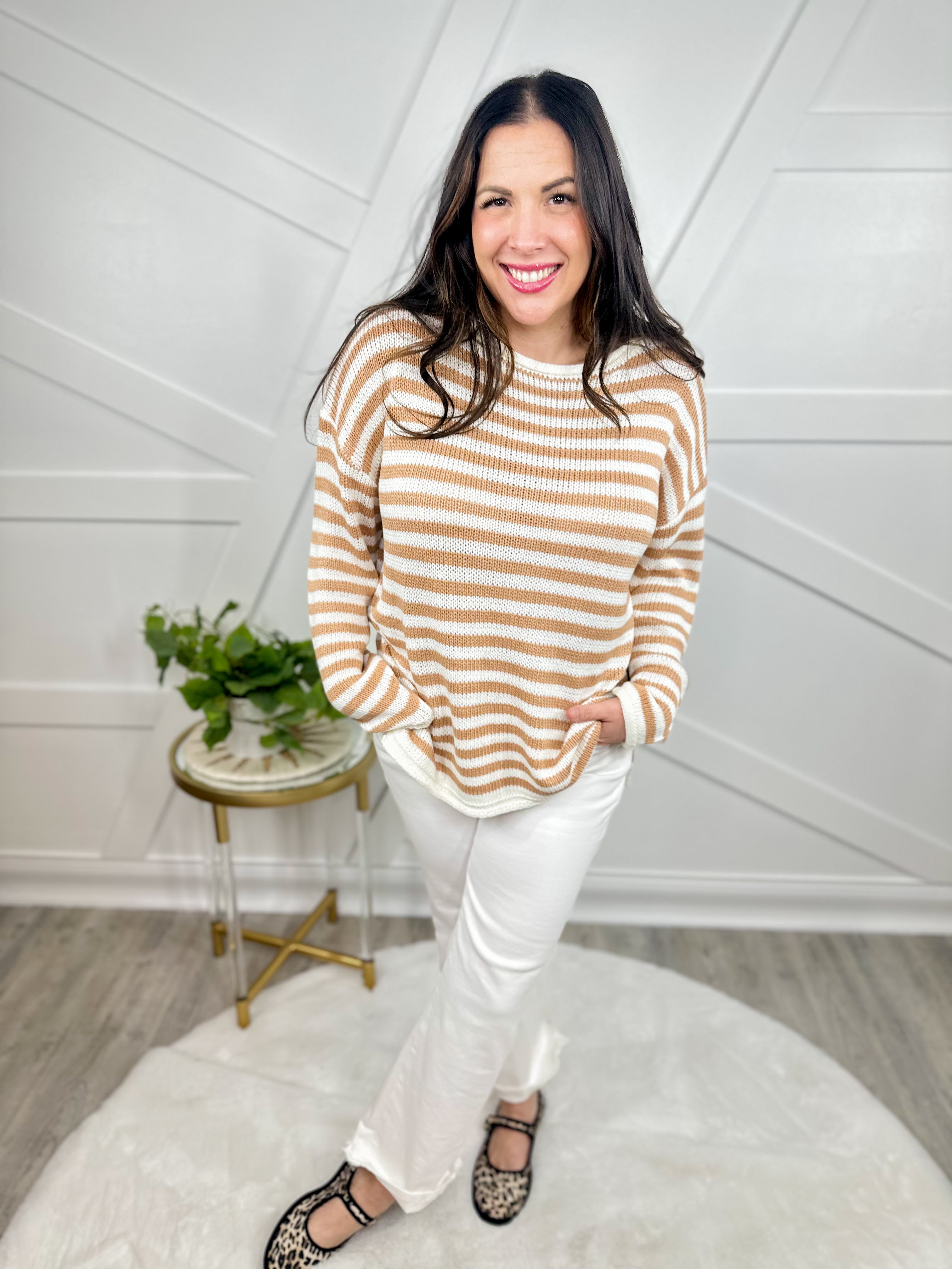 Mesmerize Sweater-125 Sweater-White Birch-Heathered Boho Boutique, Women's Fashion and Accessories in Palmetto, FL