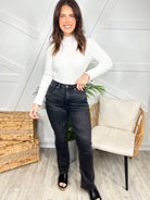 Restocked: Bad Habit Tummy Control Bootcut by Judy Blue - Short-190 Jeans-Judy Blue-Heathered Boho Boutique, Women's Fashion and Accessories in Palmetto, FL