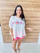 Bouquet Top-110 Short Sleeve Top-Easel-Heathered Boho Boutique, Women's Fashion and Accessories in Palmetto, FL