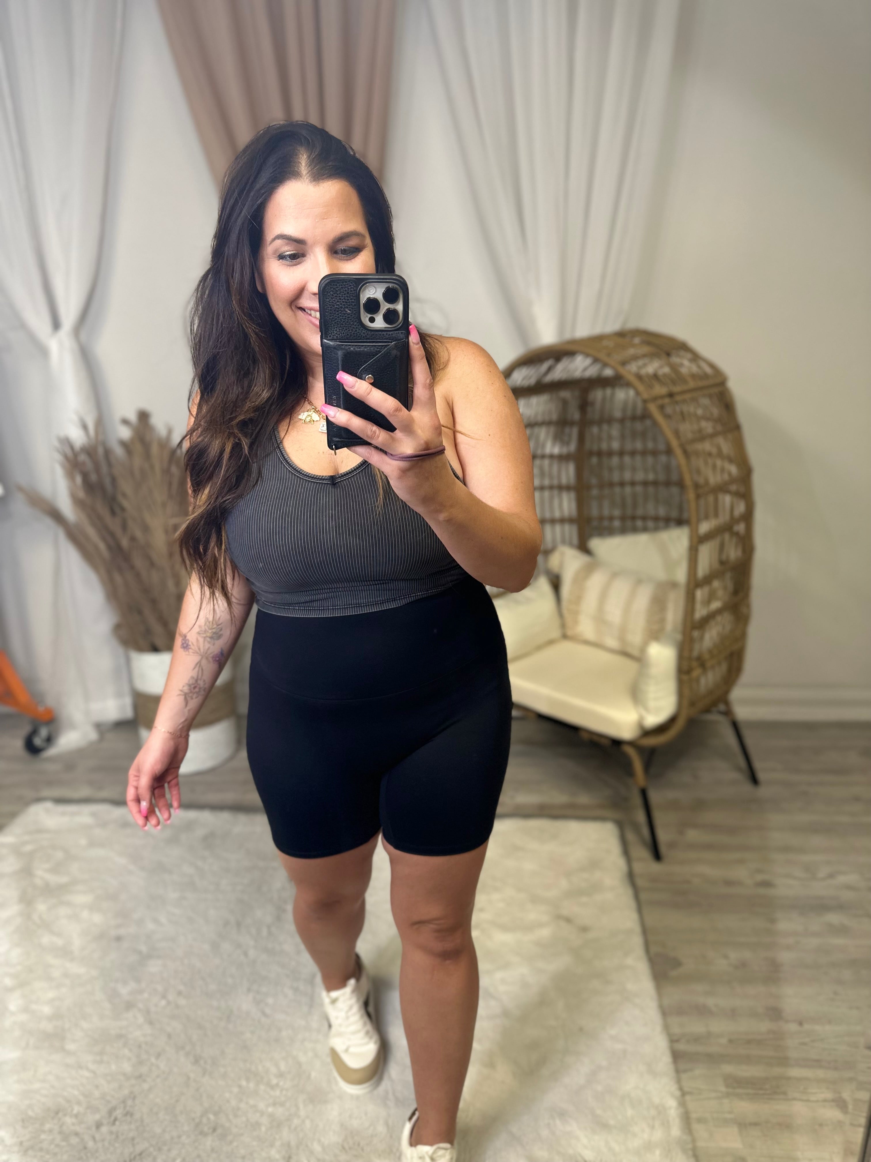 Restock: Sasha Suck and Tuck Bike Shorts (Reg & Curvy)-160 shorts-With Love Molly-Heathered Boho Boutique, Women's Fashion and Accessories in Palmetto, FL