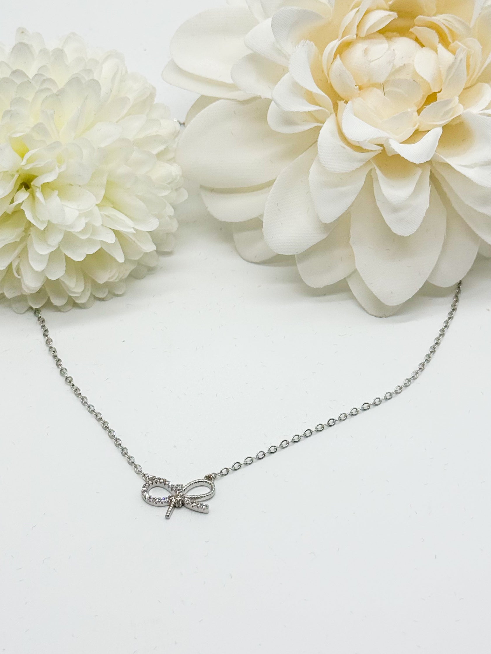 Pretty Little Bow Necklace-310 Jewelry-Joseph Anthony NY, Inc-Heathered Boho Boutique, Women's Fashion and Accessories in Palmetto, FL