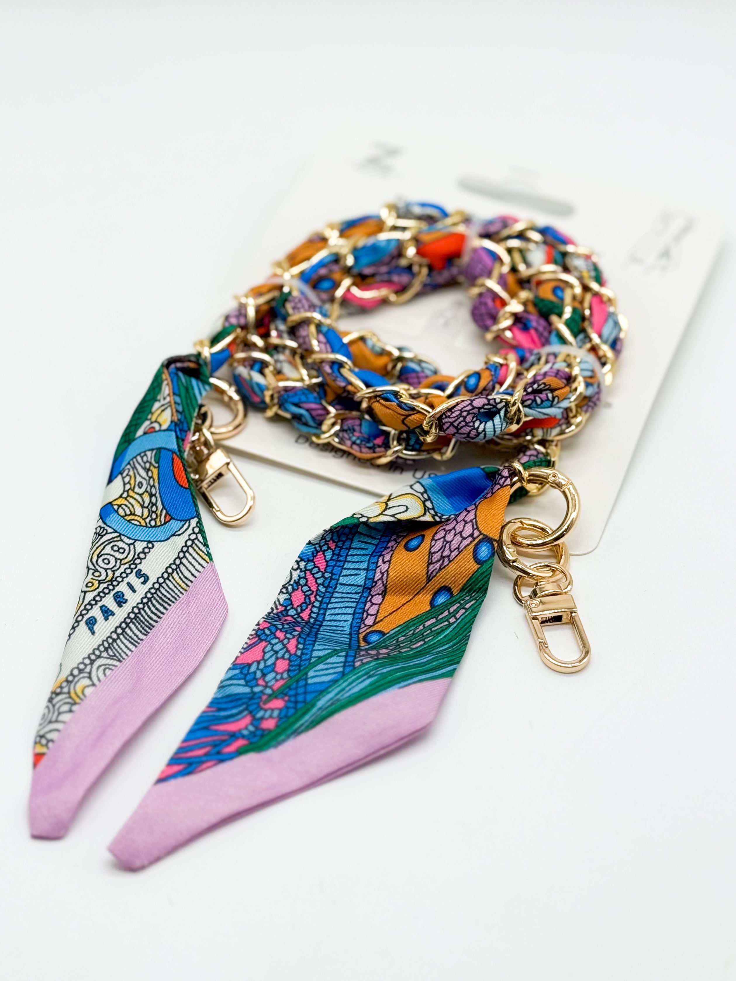 Silk Scarf Phone Holder Crossbody-340 Other Accessories-Queens Designs-Heathered Boho Boutique, Women's Fashion and Accessories in Palmetto, FL