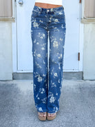 Painted Skies Wide Leg Jeans-190 JEANS-MICA DENIM-Heathered Boho Boutique, Women's Fashion and Accessories in Palmetto, FL