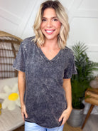 Restock: Authentic Self Top-110 SHORT SLEEVE TOP-ZENANA-Heathered Boho Boutique, Women's Fashion and Accessories in Palmetto, FL