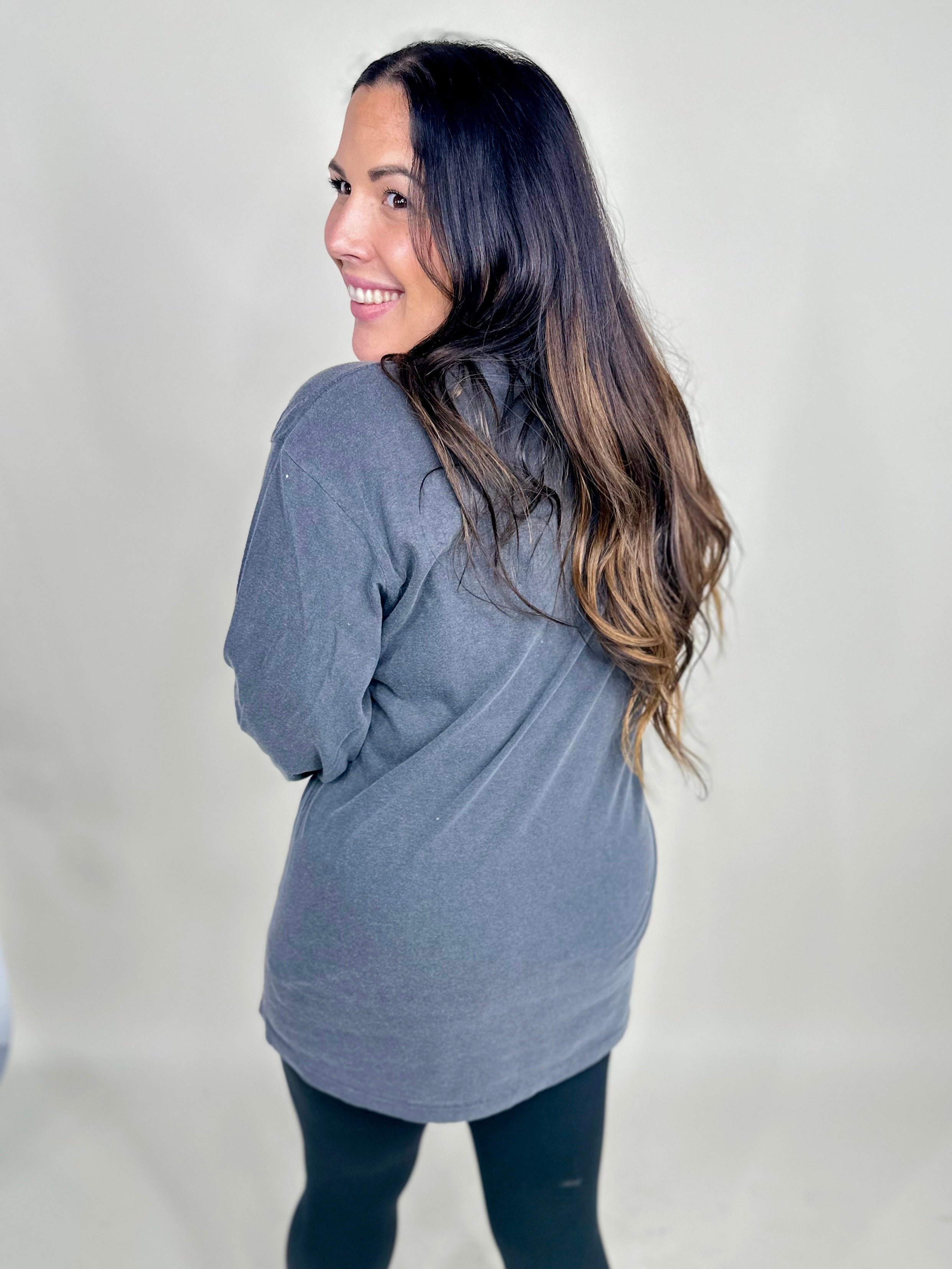 Fall Vibes Cozy Long Sleeve Graphic Tee-120 Long Sleeve Tops-Heathered Boho-Heathered Boho Boutique, Women's Fashion and Accessories in Palmetto, FL