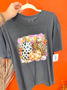 Trio Preppy Pumpkins Graphic Tee-130 Graphic Tees-Heathered Boho-Heathered Boho Boutique, Women's Fashion and Accessories in Palmetto, FL