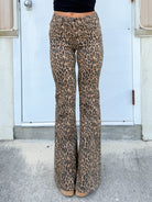 Eliza Leopard Flare Jeans by Judy Blue-190 JEANS-JUDY BLUE-Heathered Boho Boutique, Women's Fashion and Accessories in Palmetto, FL