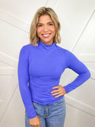 Strive for Greatness Mock Neck Top-120 LONG SLEEVE TOPS-YELETE-Heathered Boho Boutique, Women's Fashion and Accessories in Palmetto, FL