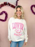 Lover Cupid Club Sweatshirt-125 Sweater-TRES BIEN-Heathered Boho Boutique, Women's Fashion and Accessories in Palmetto, FL