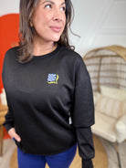 Do Not Worry Pullover Sweatshirt-120 Long Sleeve Tops-YELETE-Heathered Boho Boutique, Women's Fashion and Accessories in Palmetto, FL