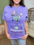 Overspooked Glittertee-130 Graphic Tees-Poppy & Pine-Heathered Boho Boutique, Women's Fashion and Accessories in Palmetto, FL