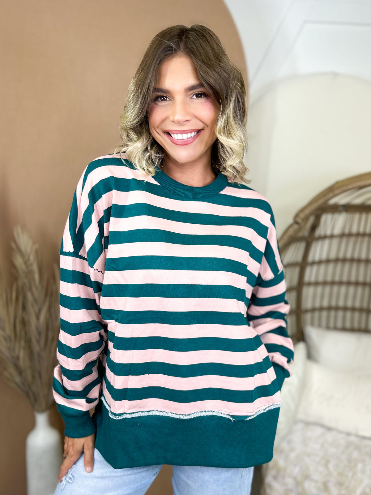 The First Signs of Fall Top-120 LONG SLEEVE TOPS-ODDI-Heathered Boho Boutique, Women's Fashion and Accessories in Palmetto, FL