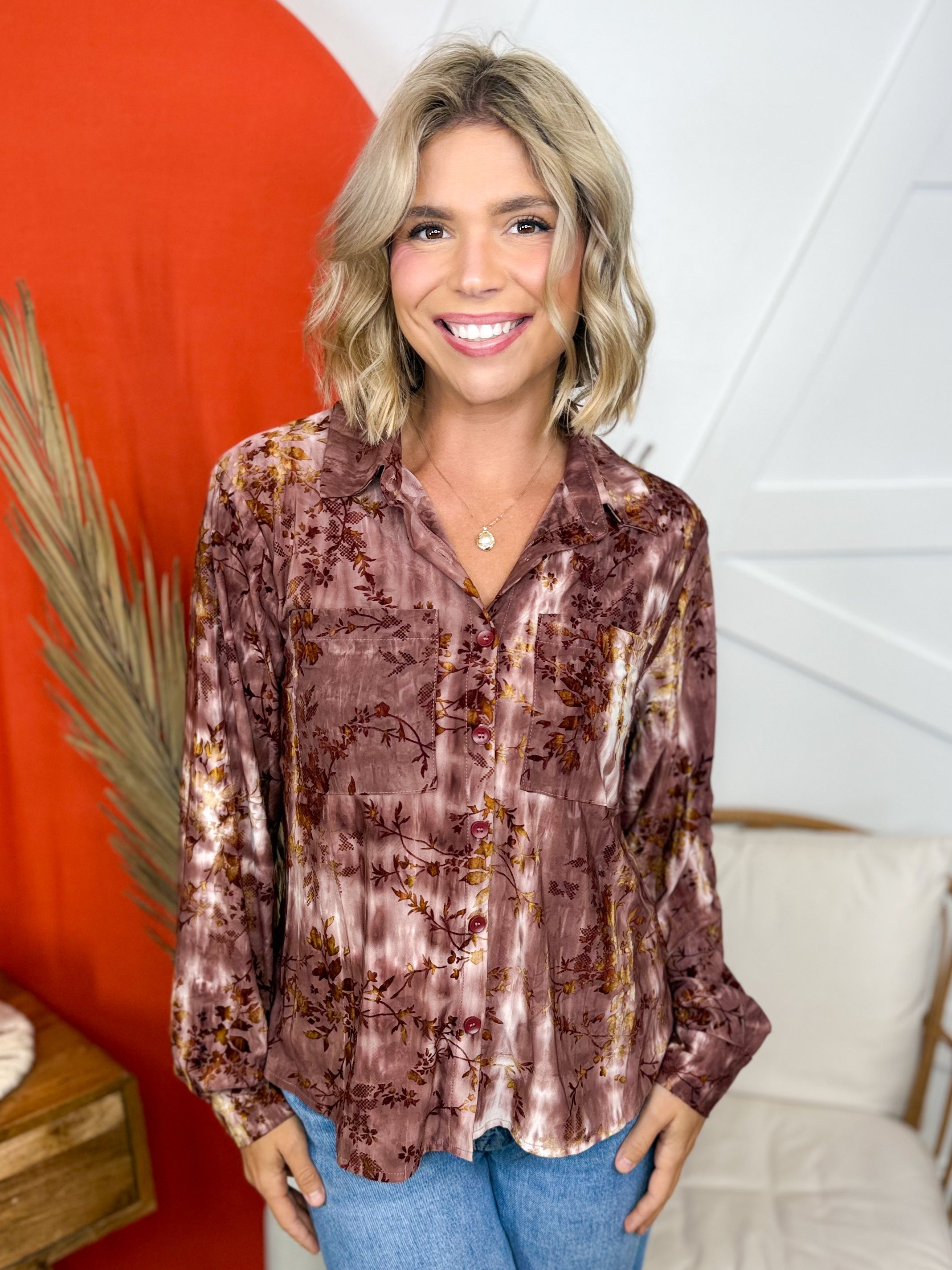 Smell the Roses Top-120 LONG SLEEVE TOPS-Cozy Co-Heathered Boho Boutique, Women's Fashion and Accessories in Palmetto, FL