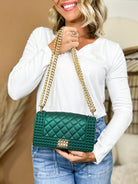Donna Studded Chain Crossbody Bag-320 Bags-Jen & Co.-Heathered Boho Boutique, Women's Fashion and Accessories in Palmetto, FL