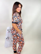 Boho Floral Halloween PJ Set-240 Activewear/Sets-Shirley & Stone-Heathered Boho Boutique, Women's Fashion and Accessories in Palmetto, FL