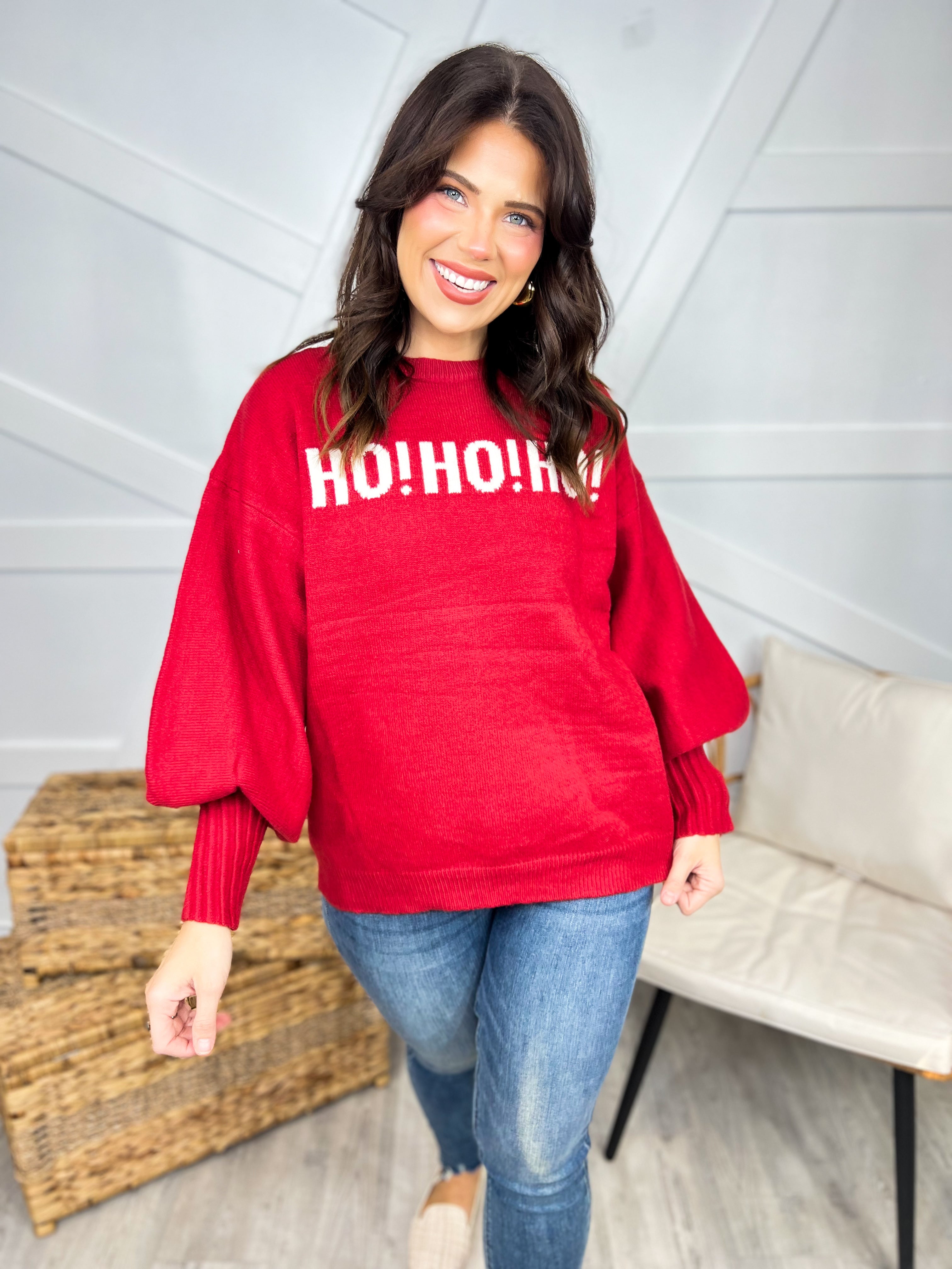 Ho Ho Ho Sweater-125 Sweater-Mello-Heathered Boho Boutique, Women's Fashion and Accessories in Palmetto, FL