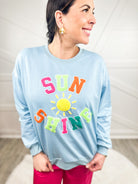 Sunshine Patch Top-120 Long Sleeve Tops-Jess Lea-Heathered Boho Boutique, Women's Fashion and Accessories in Palmetto, FL