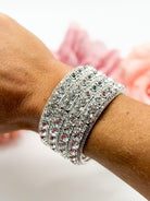 Rhinestone Galore Cuff Bracelet-310 Jewelry-RM Manufacturing-Heathered Boho Boutique, Women's Fashion and Accessories in Palmetto, FL