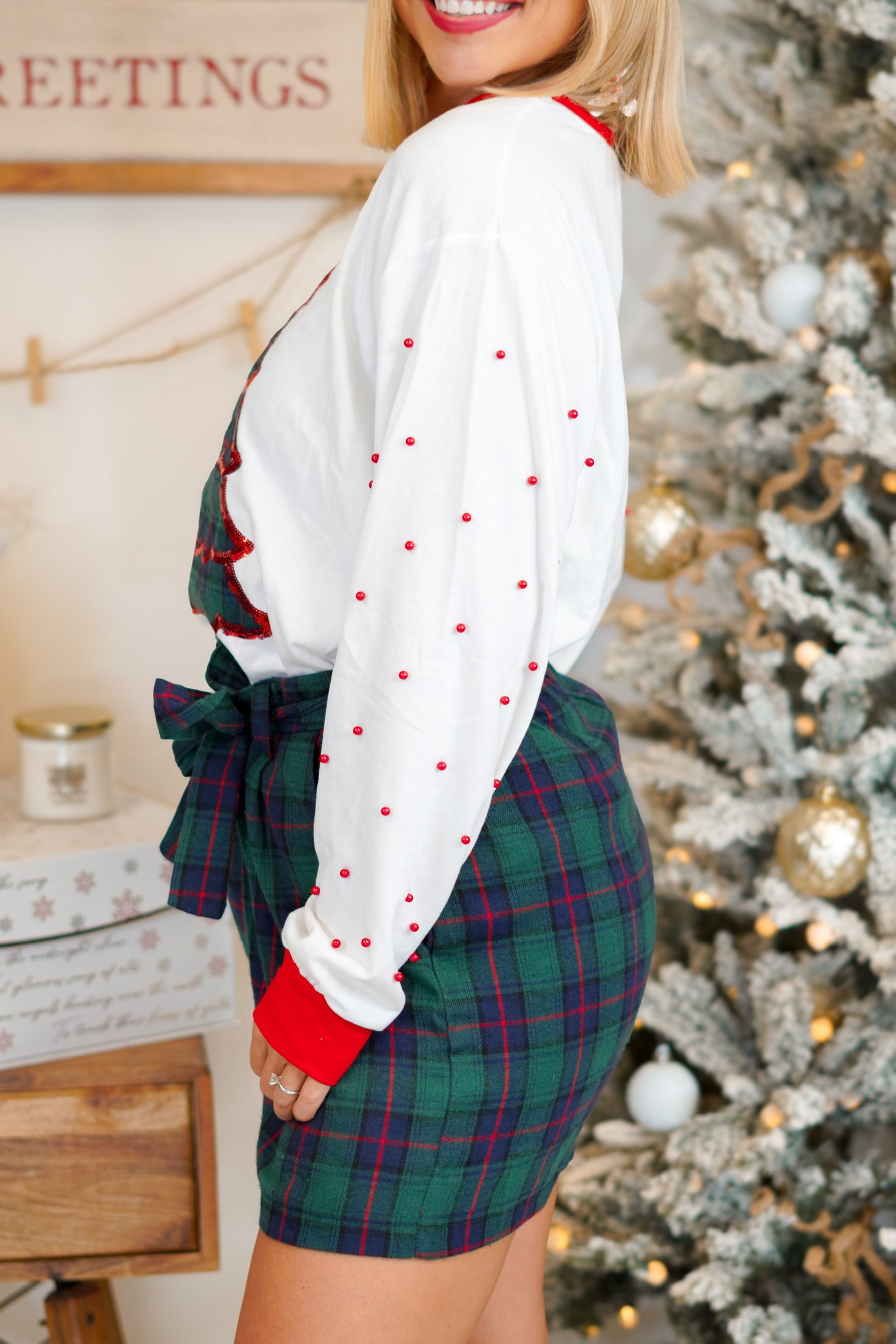 Plaid Tree Long Sleeve Top-120 LONG SLEEVE TOPS-SOUTHERN GRACE-Heathered Boho Boutique, Women's Fashion and Accessories in Palmetto, FL